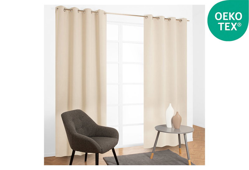 Κουρτίνα JBY Creation Orus Blackout 280x135cm Μπεζ με Τρουκς