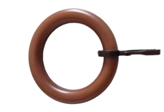 Σετ Κρίκοι για Κουρτινόξυλο Φ28μμ με Γαντζάκια Central Καρυδί Φυσικό 10τμχ