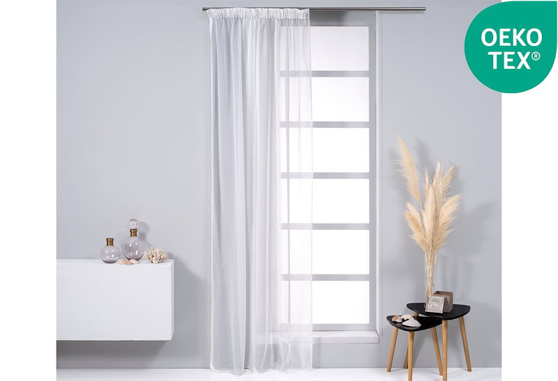 Κουρτίνα Easy Home Veena 270x140cm Λευκή με Τρέσα