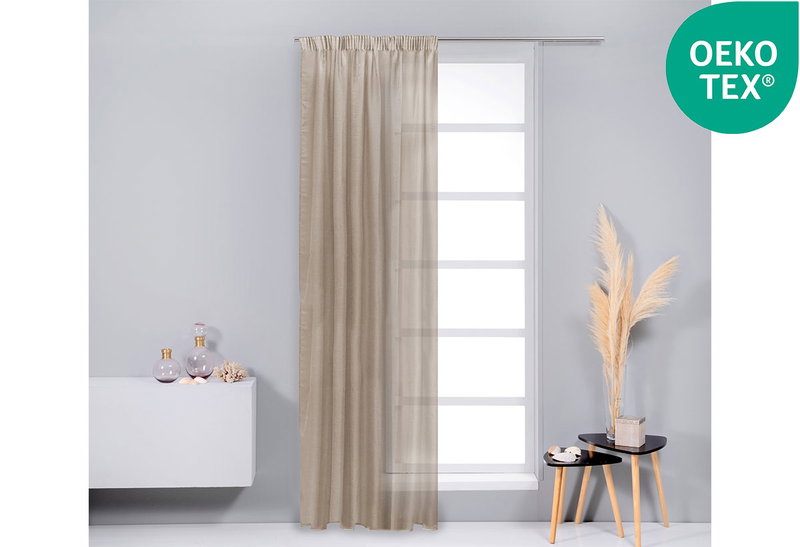 Κουρτίνα Easy Home Mandolin 270x140cm Taupe με Τρέσα
