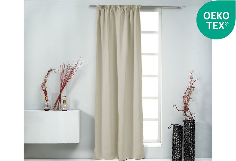 Κουρτίνα Easy Home Bells Blackout 270x140cm Μπεζ με Τρέσα