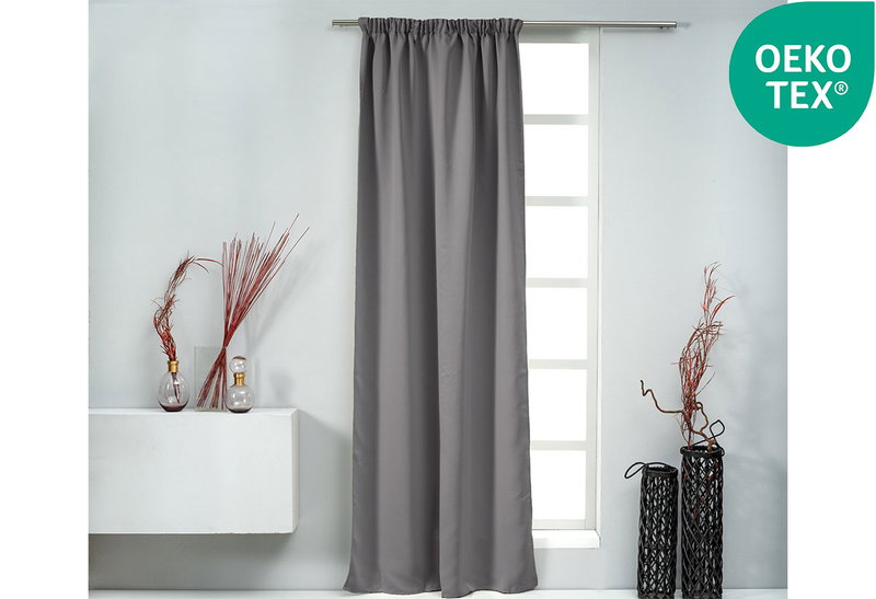 Κουρτίνα Easy Home Bells Blackout 270x140cm Σκούρο Γκρι με Τρέσα
