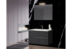 Έπιπλο Μπάνιου με Καθρέπτη Savini Due Sidney 80cm Ανθρακί