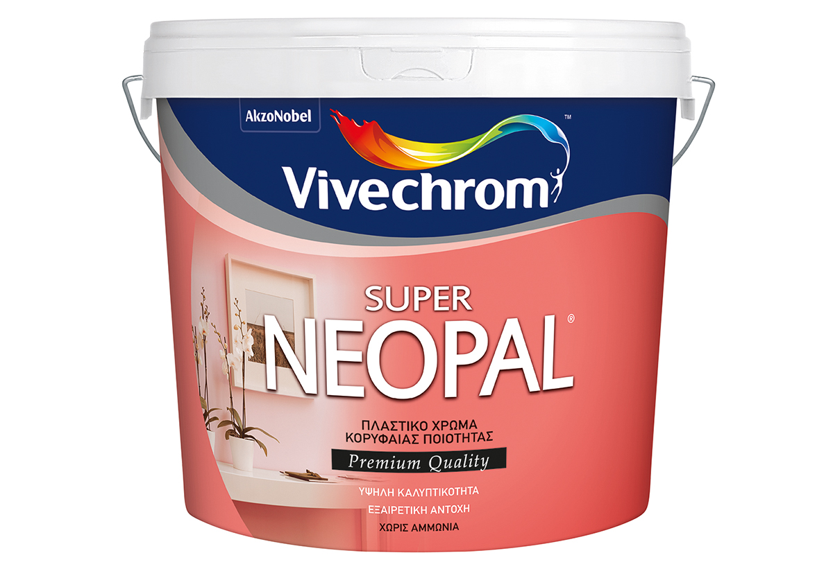 Χρώμα Πλαστικό Vivechrom Super Neopal Λευκό 10lt