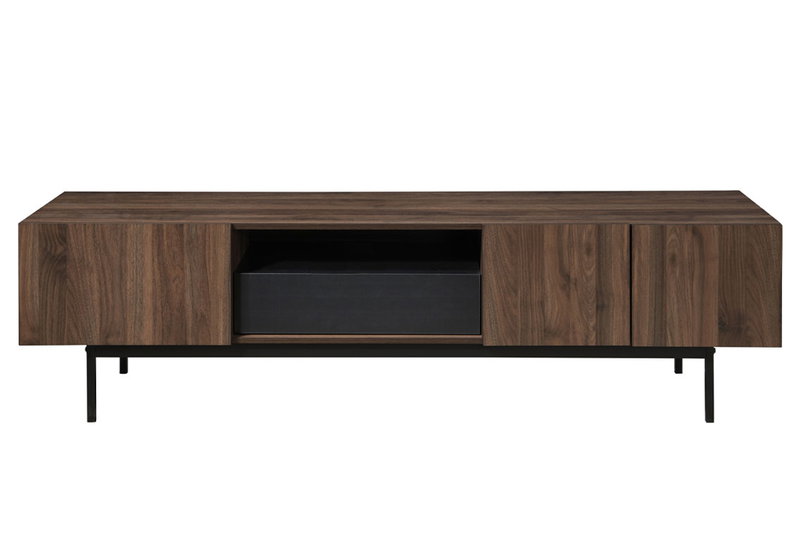Έπιπλο Τηλεόρασης Solimar Καρυδί/Μαύρο Μ180xΠ40xΥ50cm