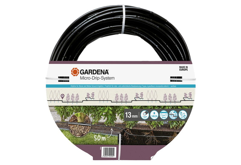 Σταλακτοφόρος Σωλήνας Gardena Micro-Drip 13mm με Σταλάκτη ανά 30cm 50m