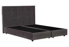 Liberta Monaco Κρεβάτι Διπλό Γκρι για Στρώμα 200x160cm