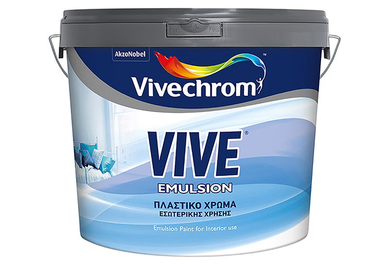 Χρώμα Πλαστικό Vivechrom Vive Emulsion Βάση P 9lt