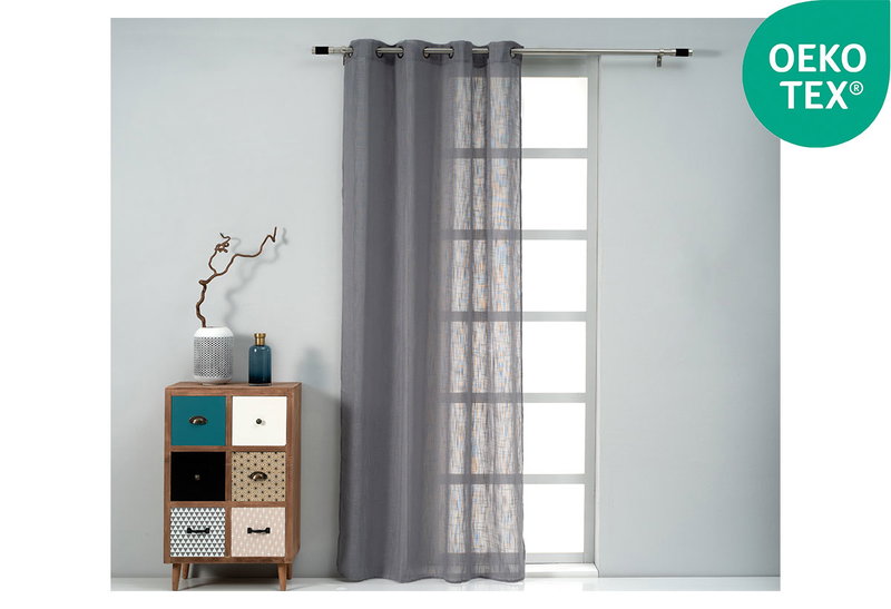 Κουρτίνα Easy Home Castanet 260x140cm Γκρι με Τρουκς