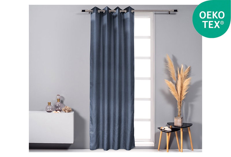 Κουρτίνα Easy Home Celesta Blackout 260x140cm Μπλε με Τρουκς