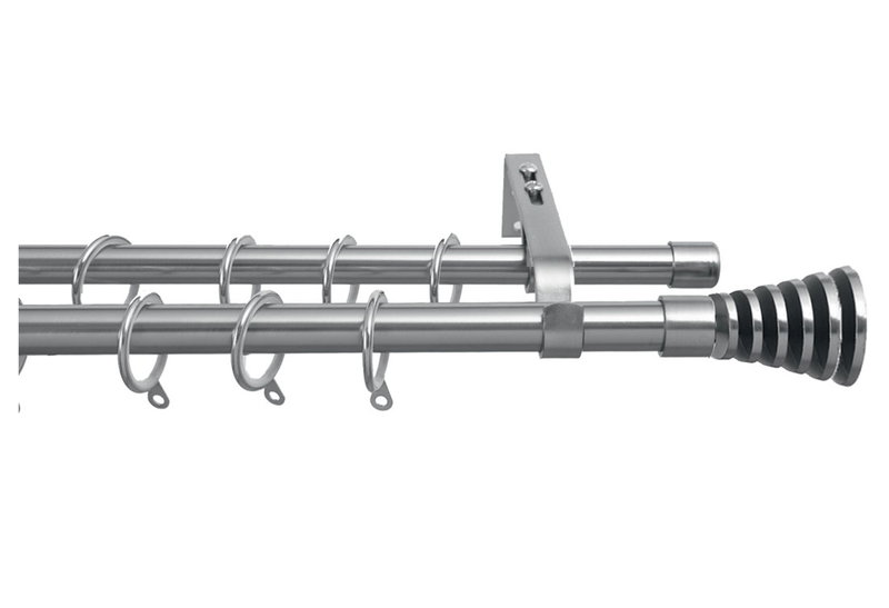 Κουρτινόβεργα Central Home Style Επεκτεινόμενη Διπλή Φ22/25mm Φ16/19mm 160/300cm Χρωμέ Κωνικό