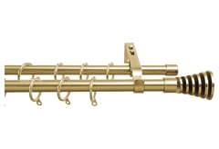 Κουρτινόβεργα Central Home Style Επεκτεινόμενη Διπλή Φ22/25mm Φ16/19mm 160/300cm Μπρονζέ Κωνικό