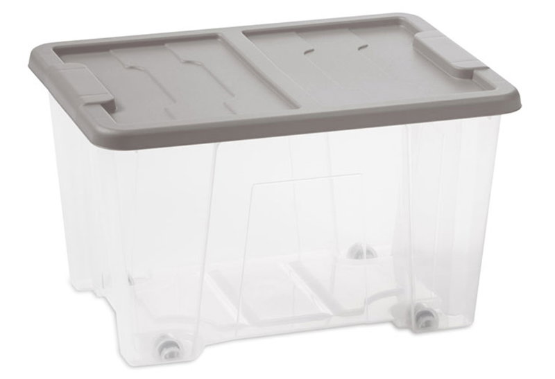 Κουτι Αποθήκευσης Πλαστικό Dea Home Masterbox Μ40xΠ30xΥ23cm 15lt Γκρι/Διάφανο με 4 Ρόδες
