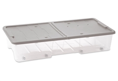 Κουτι Αποθήκευσης Πλαστικό Dea Home Masterbox Μ57xΠ39xΥ15.5cm 35lt Γκρι/Διάφανο με 8 Ρόδες
