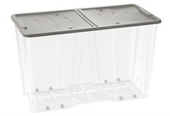 Κουτι Αποθήκευσης Πλαστικό Dea Home Masterbox Μ77xΠ39xΥ47cm 100lt Διάφανο/Γκρι με 4 Ρόδες