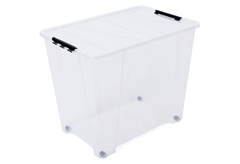Κουτί Αποθήκευσης Πλαστικό Dea Home Jolly M57xΠ39xY47cm 70lt Διάφανο με 4 Ρόδες