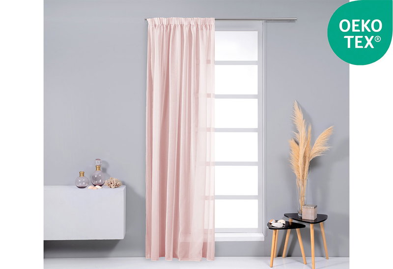Κουρτίνα Easy Home Timpani 270x140cm Ροζ με Τρέσα