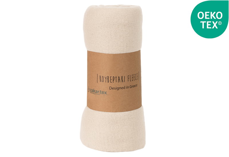 Κουβέρτα Fleece Μονή Zakartex Ecru 180x120cm