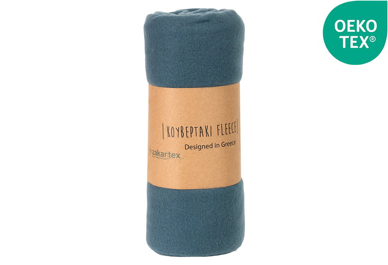 Κουβέρτα Fleece Μονή Zakartex Petrol 180x120cm