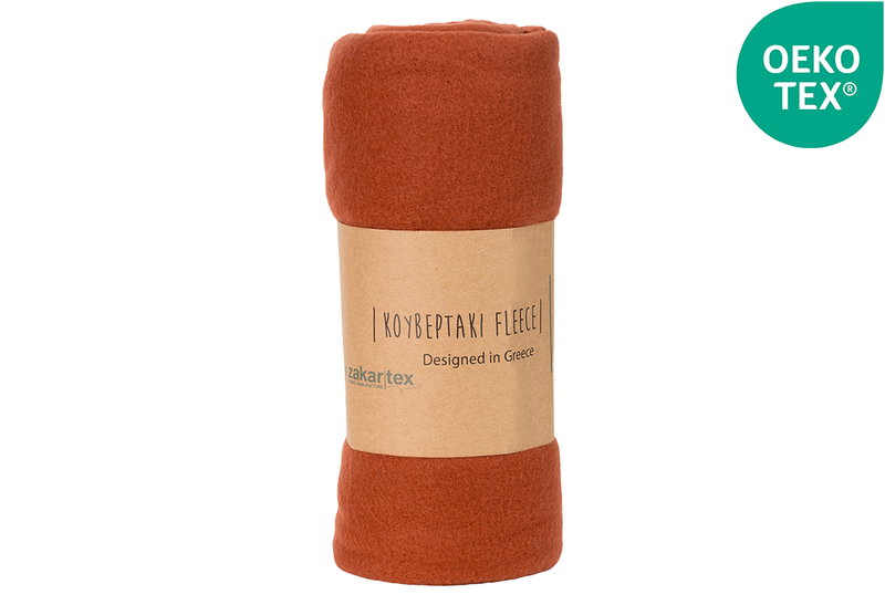 Κουβέρτα Fleece Μονή Zakartex Paprika 180x120cm