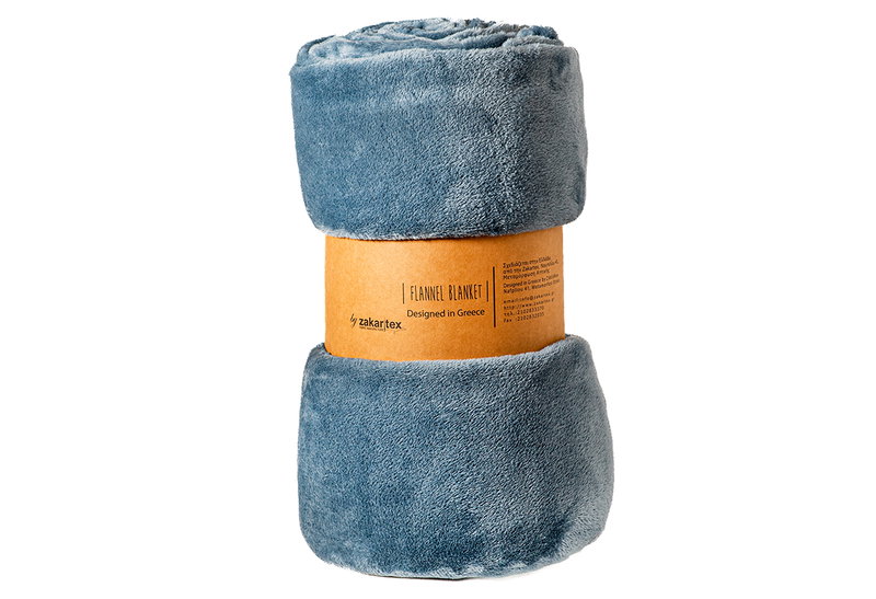 Κουβέρτα Flannel Μονή Zakartex Blue Raf 220x150cm