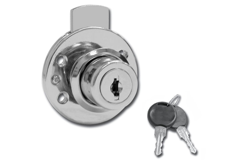Κλειδαριά για Συρτάρι Κυλινδρική 16.5x20mm Νίκελ