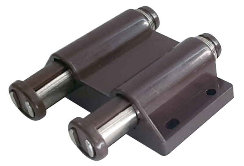 Μαγνητικό Push Διπλό 42x16mm Καφέ 2 Τεμάχια