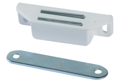 Μαγνητικό Κλιπ με 2 Πλάκες 65x16mm Λευκό 2 Τεμάχια