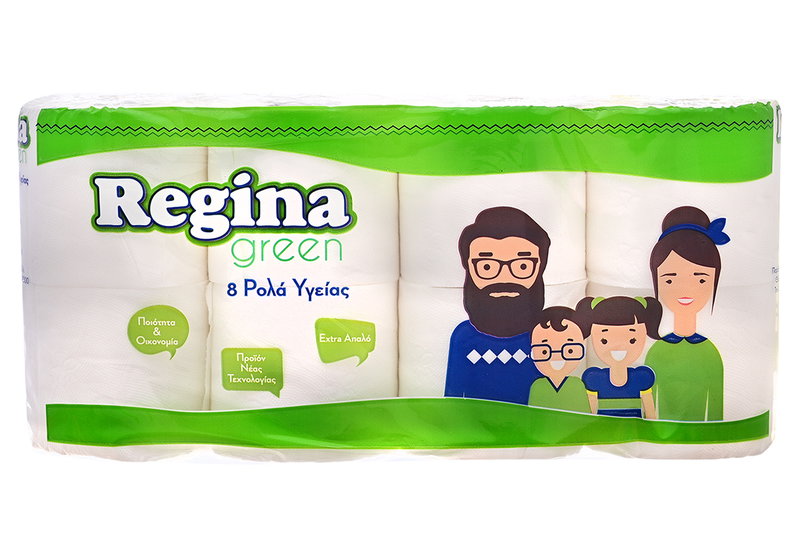 Χαρτί Υγείας Regina Green 2φυλλο 8 Ρολά