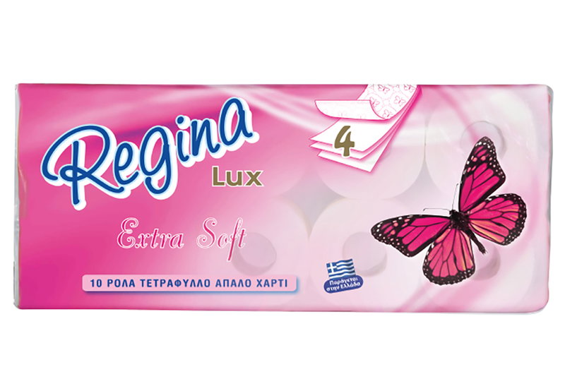 Χαρτί Υγείας Regina Πεταλούδα 4φυλλο 10 Ρολά Ροζ