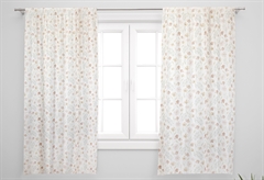 Κουρτίνα Παραθύρου Easy Home Timpa Flowers 140x140cm με Τρέσα