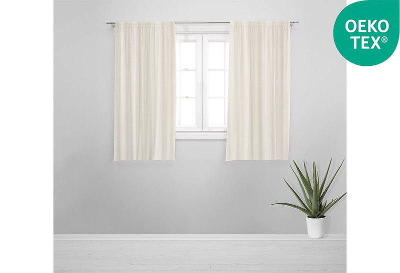 Κουρτίνα Παραθύρου Easy Home Marimba 140x140cm Εκρού με Τρουκς & Τρέσα