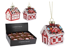 Χριστουγεννιάτικο Στολίδι Σπιτάκι 9cm σε Διάφορα Σχέδια