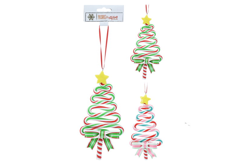 Χριστουγεννιάτικο Στολίδι Candy Xmas Tree 8.5cm σε Διάφορες Αποχρώσεις