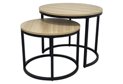 Σετ Τραπέζι Homefit Ark New Sonoma Φ74x47cm Φ59x38cm 2τμχ