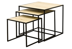 Σετ Τραπέζι Homefit Plegma SonomaM50xΠ50xΥ48cm M43xΠ43xΥ41cm M36xΠ36xΥ34cm 3τμχ