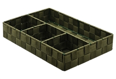 Κουτί Αποθήκευσης & Οργάνωσης Μπάνιου Estia Olive Green Μ33xΠ23xΥ6cm 3 θέσεων