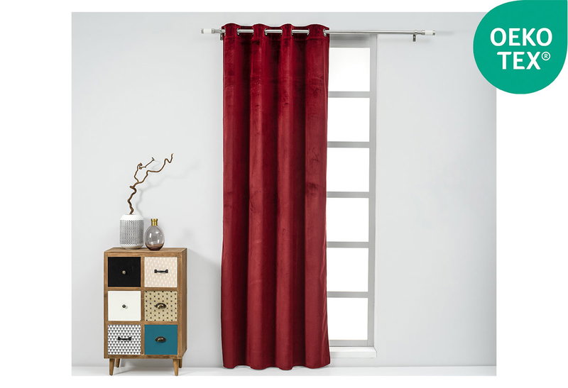 Κουρτίνα Easy Home Cornet 260x140cm Μπορντό με Τρουκς