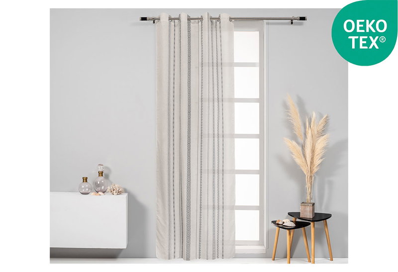 Κουρτίνα Easy Home Dollu 260x140cm Ρίγες με Τρουκς