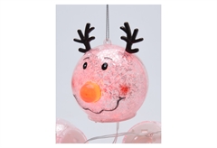 Χριστουγεννιάτικη Μπάλα Funny Reindeer με LED 8cm