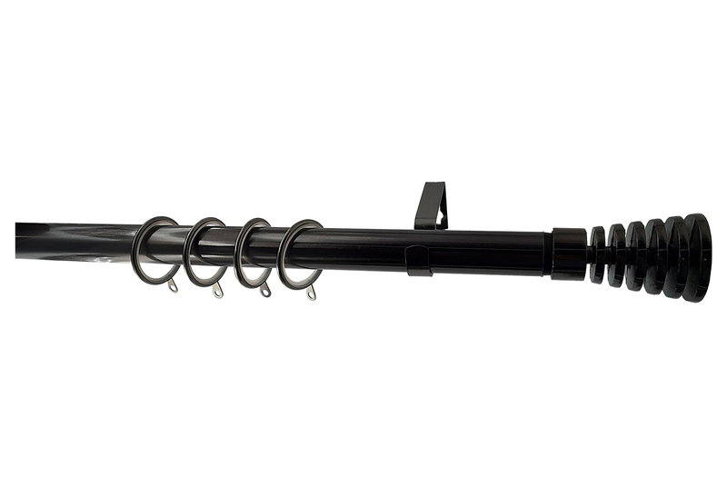 Κουρτινόβεργα Central Home Barcelona Επεκτεινόμενη Φ25/28mm 160/300cm Μαύρη/Νίκελ