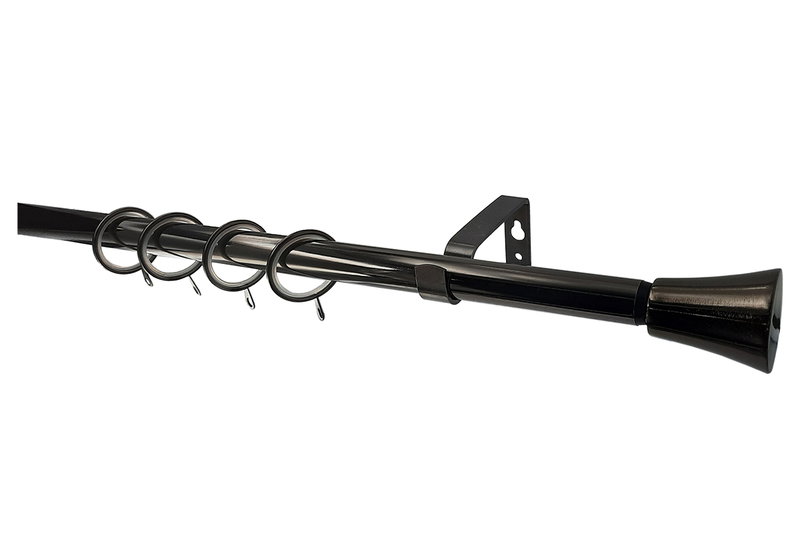 Κουρτινόβεργα Central Home Bergamo Επεκτεινόμενη Φ16/19mm 160/300cm Μαύρη/Νίκελ