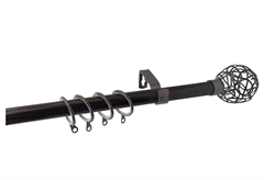 Κουρτινόβεργα Central Home Florence Επεκτεινόμενη Φ16/19mm 120/210cm Μαύρη/Νίκελ