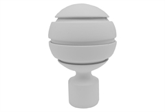 Σετ Τελειώματα Κουρτινόξυλου Central Thessaloniki Φ28mm Λευκό Ματ 2τμχ