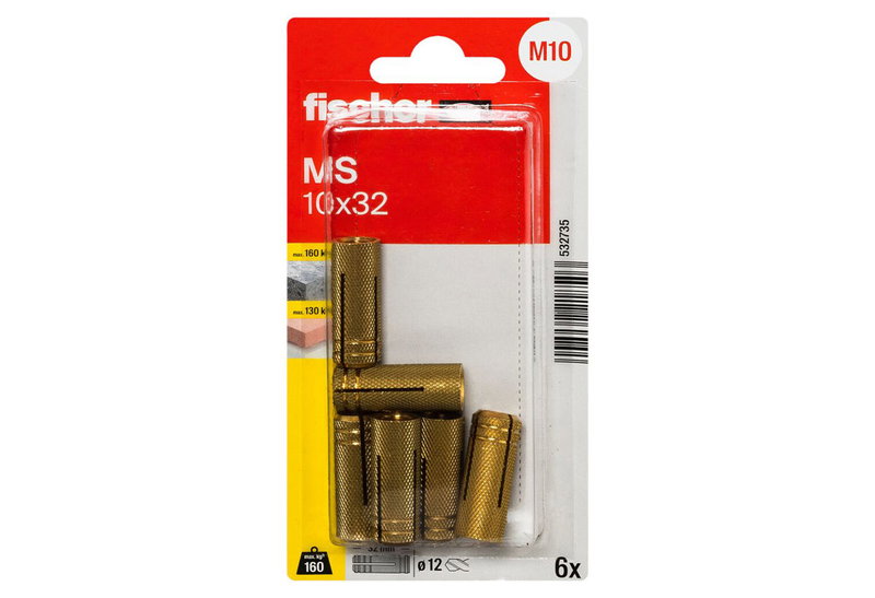 Βύσμα Fischer Μπρούτζινο 10x32mm 6τμχ