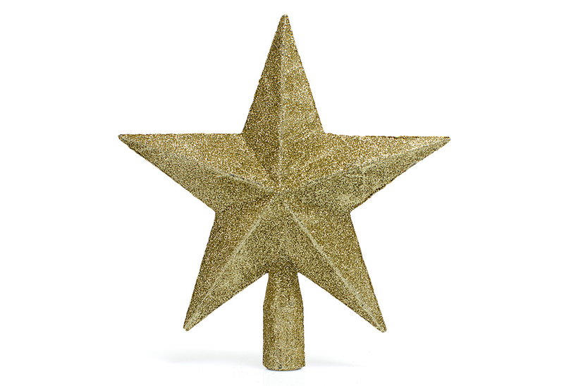 Χριστουγεννιάτικη Κορυφή Δέντρου Glitter Χρυσή 20cm