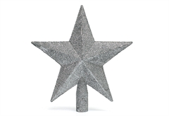 Χριστουγεννιάτικη Κορυφή Δέντρου Glitter Ασημί 20cm