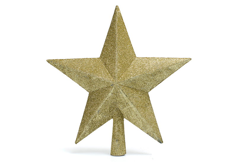Χριστουγεννιάτικη Κορυφή Δέντρου Glitter Χρυσή 25cm