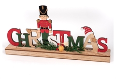Χριστουγεννιάτικο Διακοσμητικό Ξύλινο Christmas με LED 43x21cm