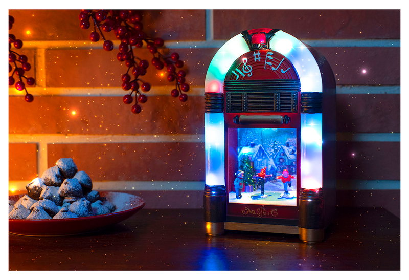 Χριστουγεννιάτικο Μουσικό Jukebox με LED Μ13xΠ11.5xΥ22cm